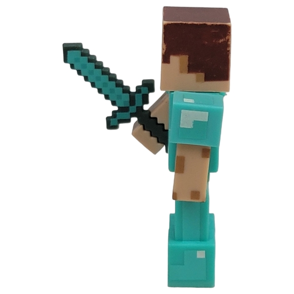 Minecraft Overworld Steve w Diamond Armor 2.5" Figure Series 2 Fully Articulated - Picture 3 of 6